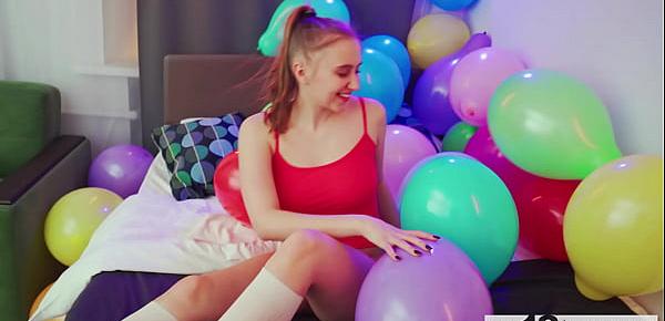  MY18TEENS - Nude Girl With Big Tits Plays With Balloons